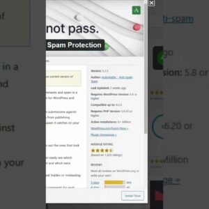 Essential plugin for spam protection #shorts #wordpress