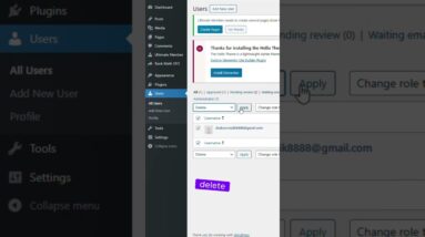 How to delete a user account in wordpress #wordpress #shorts