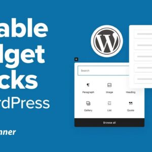 How to Disable Widget Blocks in WordPress