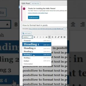 How to format text in posts  in wordpress #wordpress #shorts