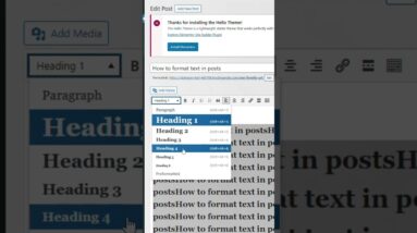 How to format text in posts  in wordpress #wordpress #shorts