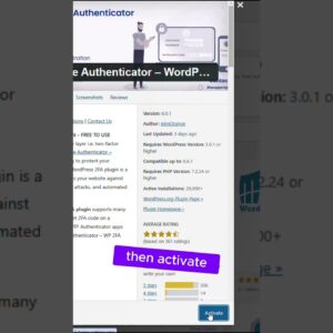 Setting up two factor authentication in wordpress #wordpress #shorts