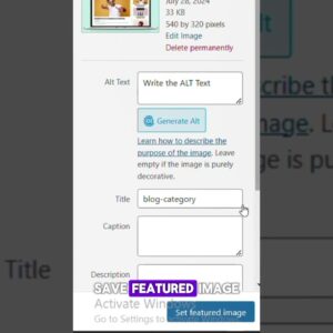 how to add alt text for images in wordpress #shorts #wordpress