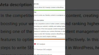 writing meta description in wordpress #shorts #wordpress