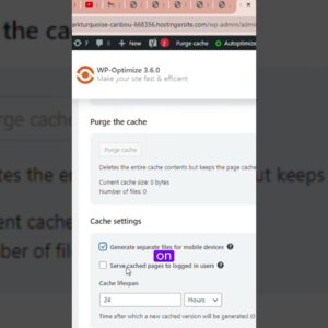 How to optimize your site’s cache in wordpress  #shorts #wordpress