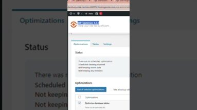 Optimizing your site’s database in wordpress  #shorts #wordpress