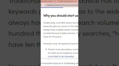 Using long tail keywords in wordpress  #shorts #wordpress