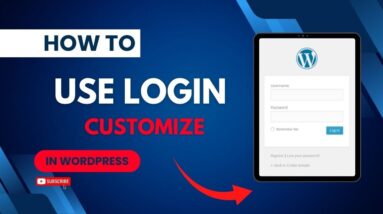 How to Use Login Customize in wordpress